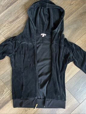 Juicy Couture Black Velvet Zip Hoodie